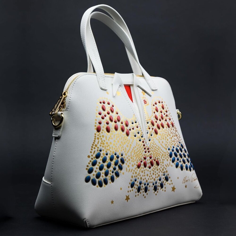Elvis Presley Aloha Jumpsuit Cosplay Crossbody Bag Faux Leather Gold Hardware - Picture 5 of 5